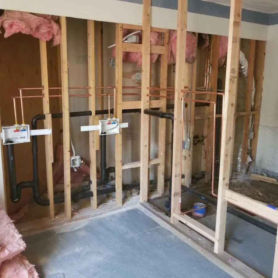 Copper pipe rough-in and plumbing installation in Oak Hill
